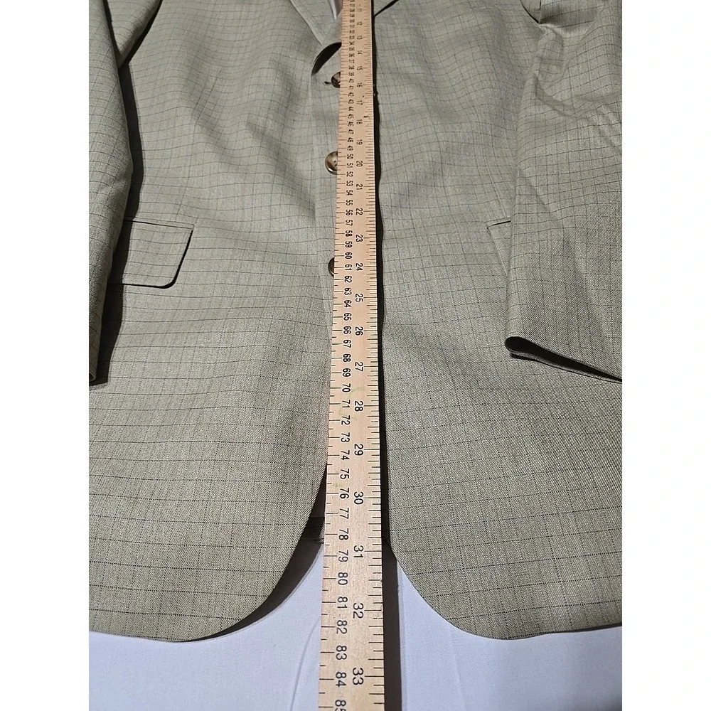 Nautica Tan Beige Plaid Men's WOOL SPORT COAT 42R blazer suit jacket